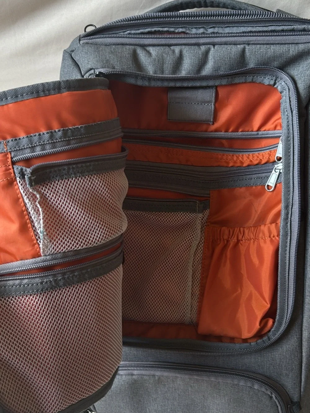 eBags Professional Slim Laptop Backpack - Heather Gray with Orange Lining